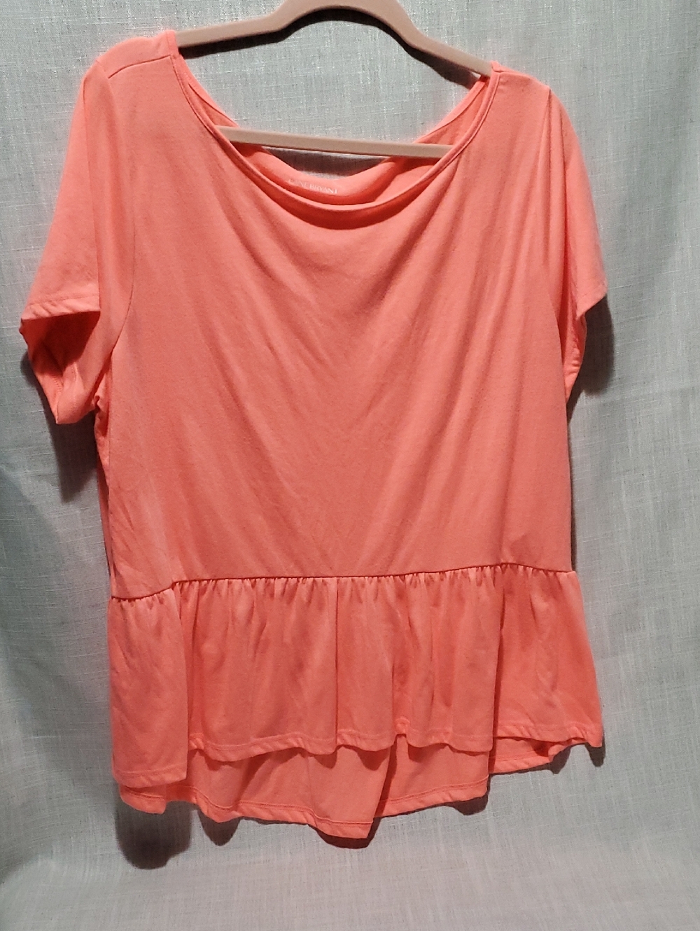 Lane Bryant Coral Peplum Short Sleeve Top